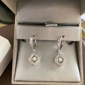**SOLD**Zales White Gold Floating Diamond earrings